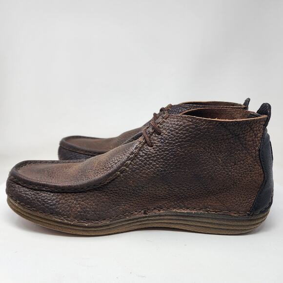 Tony Lama Walnut Forge Bison Chukka Boots Men 13D Brown Leather Moc Toe CAV0902 - Picture 6 of 14